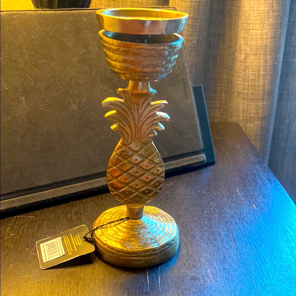 Gold Pineapple Candle Holder